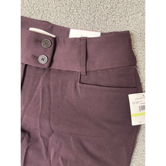 Rafaella Women's Curvy Fit Gabardine Boot Leg Pant maroon purple size 4 curvy - Picture 4 of 7